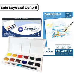 Daler Rowney - Daler Rowney Aquafine Pocket Set 12li Defterli