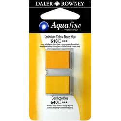 Daler Rowney - Daler Rowney Aquafine Sulu Boya Tablet 2li Cad. Yellow Deep-Ganboge