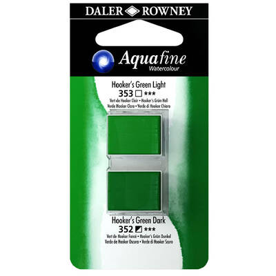 Daler Rowney Aquafine Sulu Boya Tablet 2li Hookers Green Light-Hokkers Green Dark