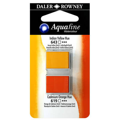 Daler Rowney Aquafine Sulu Boya Tablet 2li Indian Yellow-Cad. Orange