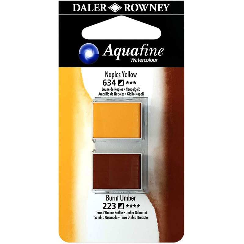 Daler Rowney Aquafine Sulu Boya Tablet 2li Naples Yellow-burnt Umber