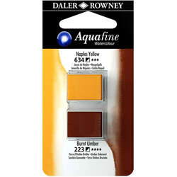 Daler Rowney - Daler Rowney Aquafine Sulu Boya Tablet 2li Naples Yellow-Burnt Umber