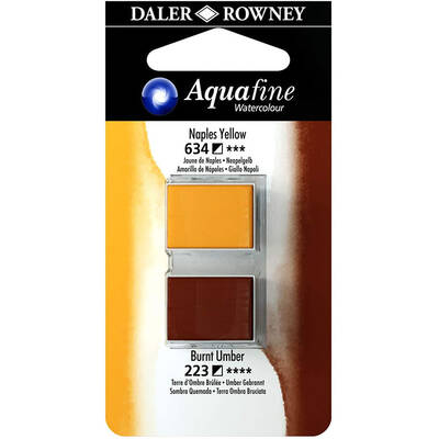 Daler Rowney Aquafine Sulu Boya Tablet 2li Naples Yellow-Burnt Umber