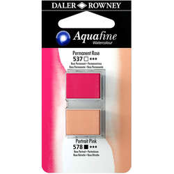 Daler Rowney - Daler Rowney Aquafine Sulu Boya Tablet 2li Permanent Rose-Portrait Pink