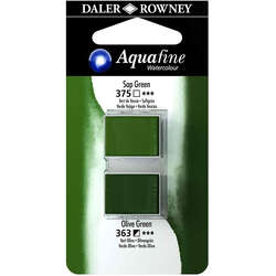 Daler Rowney - Daler Rowney Aquafine Sulu Boya Tablet 2li Sap Green-Olive Green