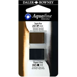 Daler Rowney - Daler Rowney Aquafine Sulu Boya Tablet 2li Sepia-Paynes Grey