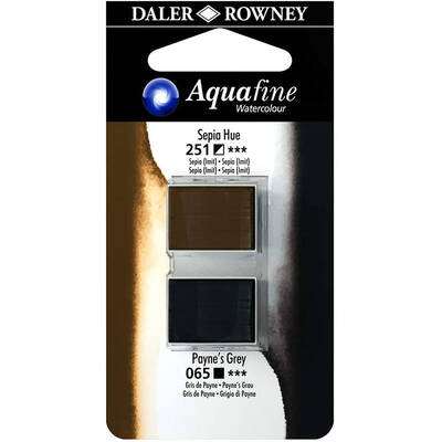 Daler Rowney Aquafine Sulu Boya Tablet 2li Sepia-Paynes Grey