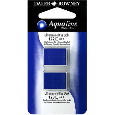 Daler Rowney Aquafine Sulu Boya Tablet 2li Ultramarine Blue Light-Ultramarine Blue