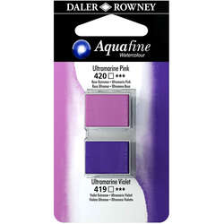 Daler Rowney - Daler Rowney Aquafine Sulu Boya Tablet 2li Ultramarine Pink-Ultramarine Violet