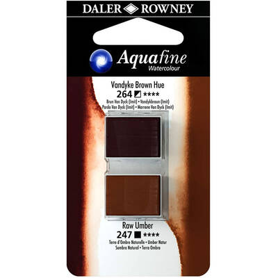 Daler Rowney Aquafine Sulu Boya Tablet 2li Vandyke Brown-Raw Umber