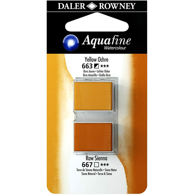 Daler Rowney Aquafine Sulu Boya Tablet 2li Yellow Ochre-raw Sienna