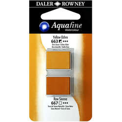 Daler Rowney - Daler Rowney Aquafine Sulu Boya Tablet 2li Yellow Ochre-Raw Sienna