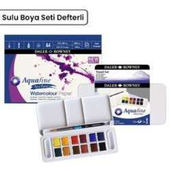 Daler Rowney - Daler Rowney Aquafine Travel Set 12li Plastik Kutu Defterli