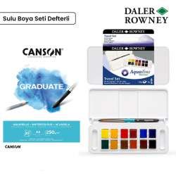 Daler Rowney - Daler Rowney Aquafine Travel Set 12li Plastik Kutu Defterli S-2