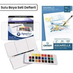 Daler Rowney - Daler Rowney Aquafine Travel Set 24lü Plastik Kutu Defterli