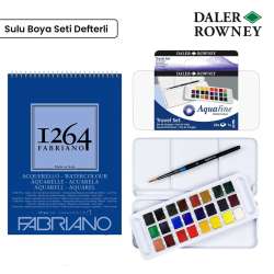 Daler Rowney - Daler Rowney Aquafine Travel Set 24lü Plastik Kutu Defterli S-1