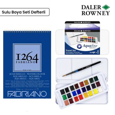 Daler Rowney Aquafine Travel Set 24lü Plastik Kutu Defterli S-1