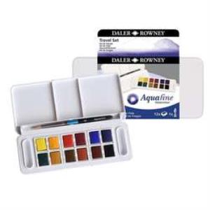 Daler Rowney Aquafine Travel Set Fırça Hediyeli Plastik Kutu 12li