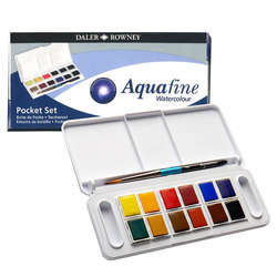 Daler Rowney - Daler Rowney Aquafine Tablet Sulu Boya Seti 12li 1/2 Tablet