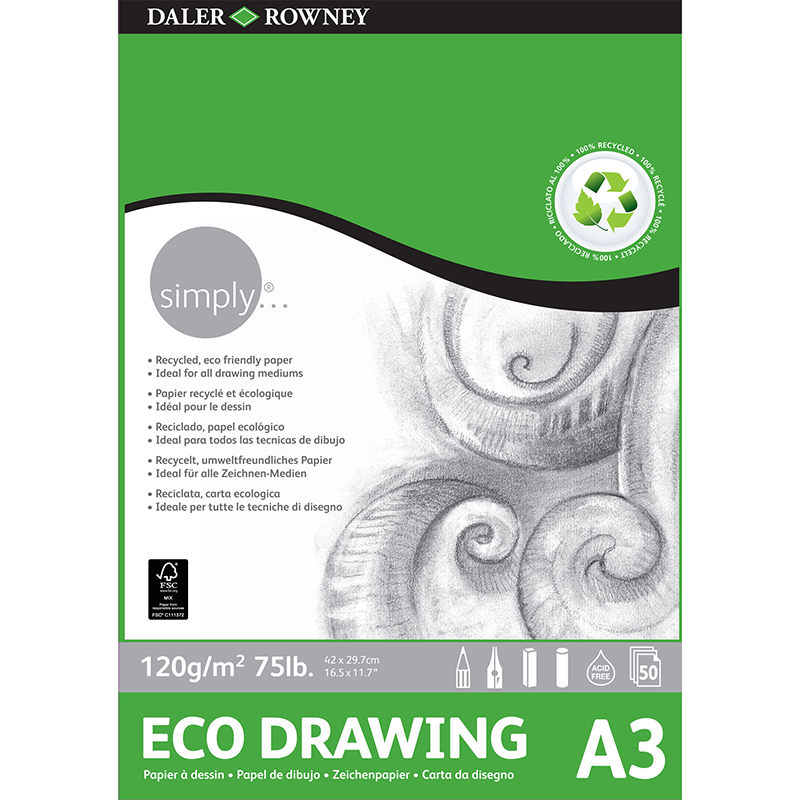 Daler Rowney Eco Drawing Pad 50 Yaprak 120g A3