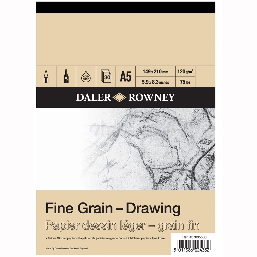 Daler Rowney Fine Grain Drawing Pads 30 Yaprak 120 G A5