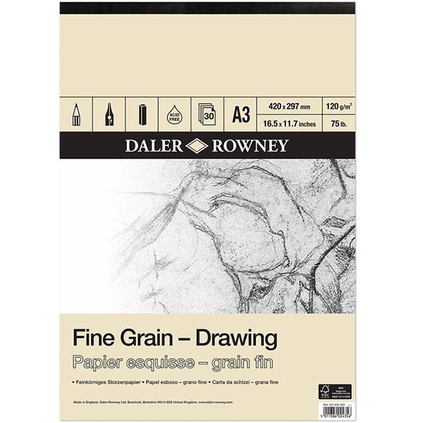 Daler Rowney Fine Grain Drawing Pads 30 Yaprak 120 G A3
