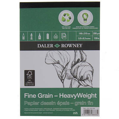 Daler Rowney Fine Grain-HeavyWeight Eco Çizim Defteri 200g 30Y A4