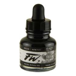 Daler Rowney - DR FW Acrylic Artist Ink 29.5ml Cam Şişe Black 028