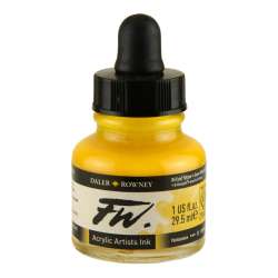 Daler Rowney - DR FW Acrylic Artist Ink 29.5ml Cam Şişe Brilliant Yellow 607