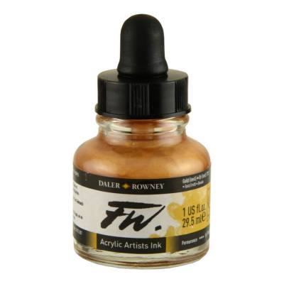 DR FW Acrylic Artist Ink 29.5ml Cam Şişe Gold 701