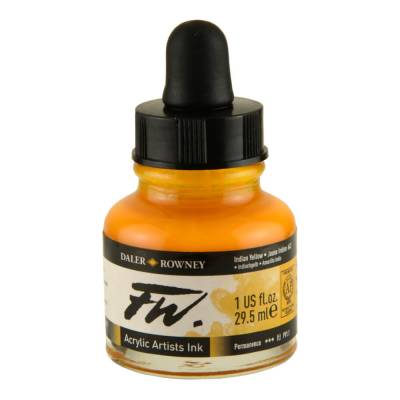 DR FW Acrylic Artist Ink 29.5ml Cam Şişe Indian Yellow 643