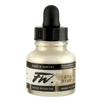 DR FW Acrylic Artist Ink 29.5ml Cam Şişe Shimmering Gold 709