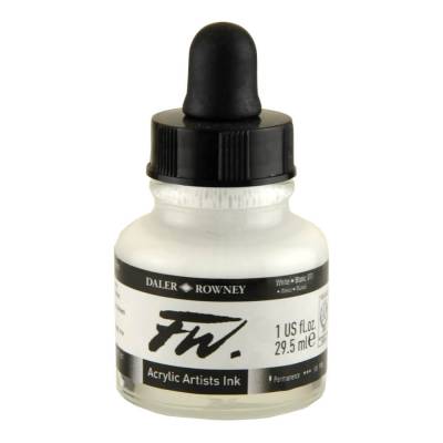 DR FW Acrylic Artist Ink 29.5ml Cam Şişe White 011