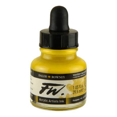 DR FW Acrylic Artist Ink 29.5ml Cam Şişe Yellow Ochre 663