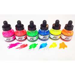 DR FW Acrylic Artist Ink 29.5ml 6lı Neon Set 160329006 - 3