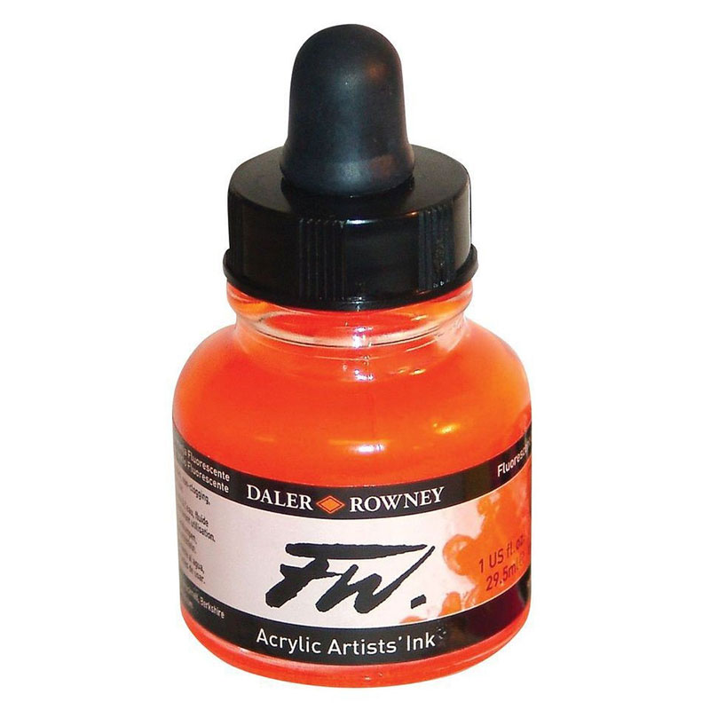 Daler Rowney Fw Acrylic Artist Ink 29.5ml Cam Şişe Fl. Orange 653