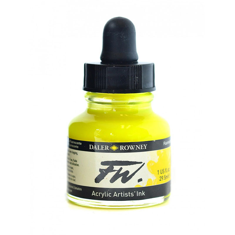 Daler Rowney Fw Acrylic Artist Ink 29.5ml Cam Şişe Fl. Yellow 681
