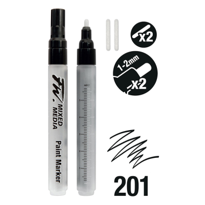 DR FW Mixed Media Paint Marker Sets 201 1-2mm Yuvarlak Uç (M)