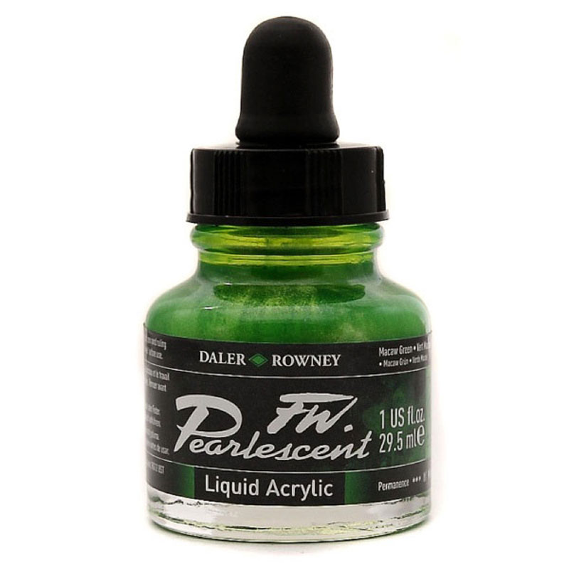 Daler Rowney Fw Pearlescent Acrylic Ink 29.5ml 115 Macaw Green