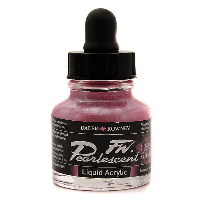 Daler Rowney Fw Pearlescent Acrylic Ink 29.5ml 118 Platinum Pink