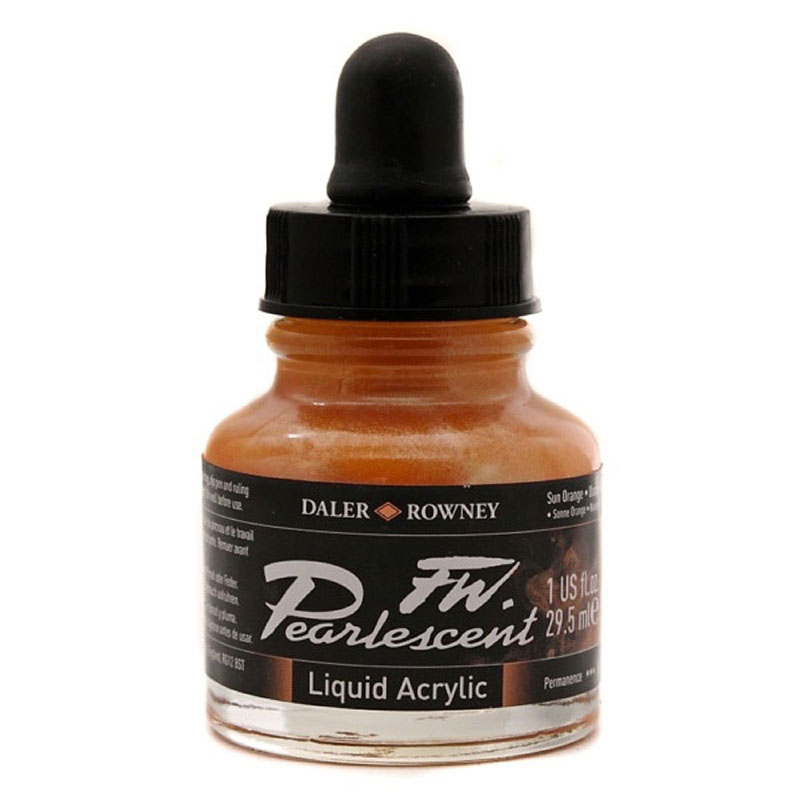 Daler Rowney Fw Pearlescent Acrylic Ink 29.5ml 121 Sun Orange