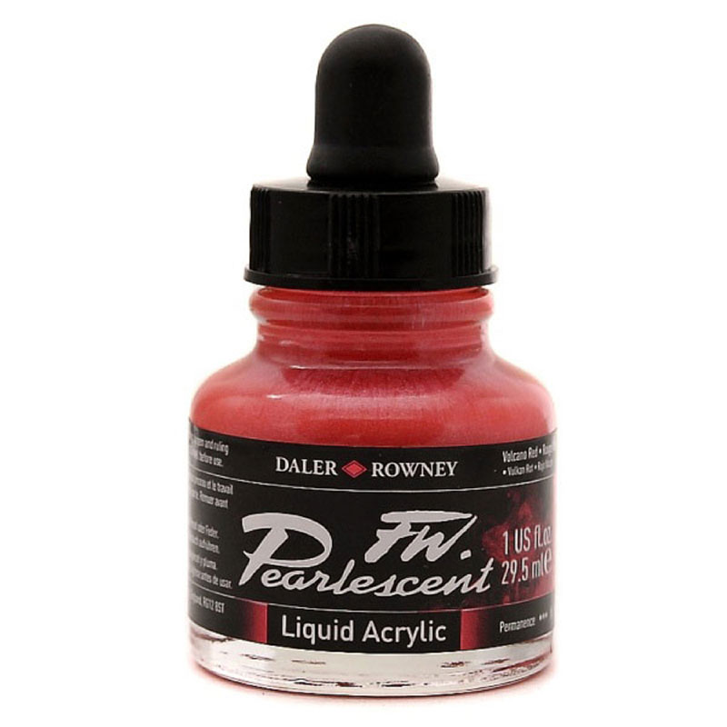 Daler Rowney Fw Pearlescent Acrylic Ink 29.5ml 123 Volcano Red