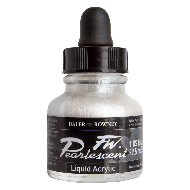 Daler Rowney Fw Pearlescent Acrylic Ink 29.5ml 125 White Pearl
