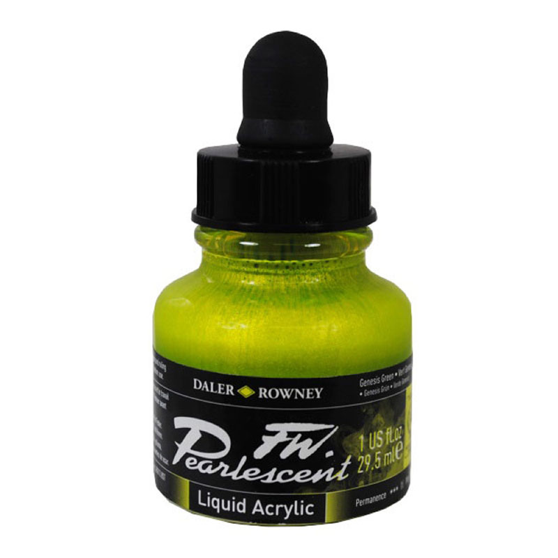 Daler Rowney Fw Pearlescent Acrylic Ink 29.5ml 128 Genesis Green