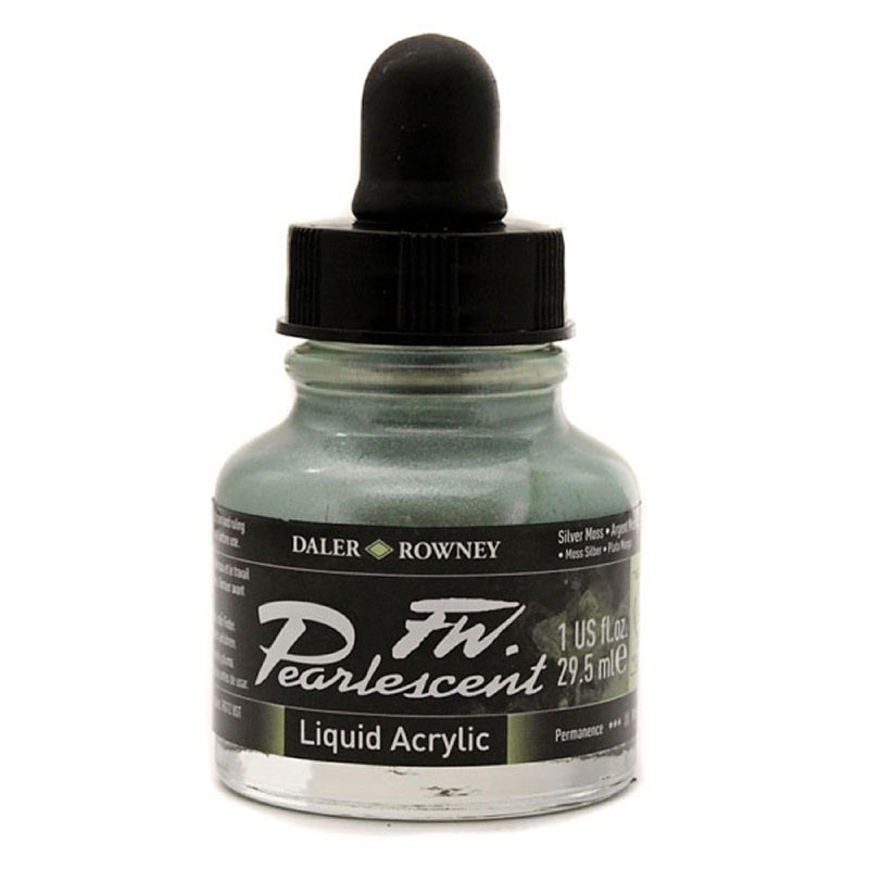Daler Rowney Fw Pearlescent Acrylic Ink 29.5ml 129 Silver Moss