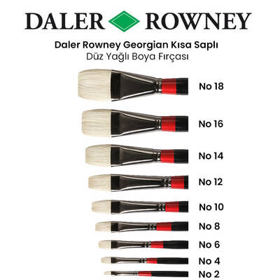 Daler Rowney Georgian Kısa Saplı Düz Fırça