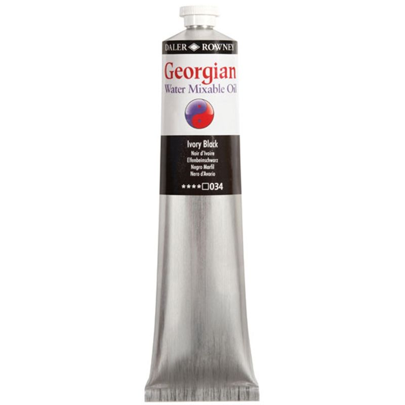 Daler Rowney Georgian Water Mixable Oil Su Bazlı Yağlı Boya 200ml 034 Ivory Black