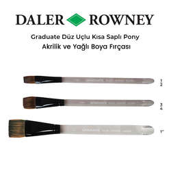 Daler Rowney - Daler Rowney Graduate Düz Uçlu Kısa Saplı Pony Fırça