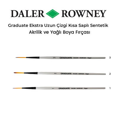 Daler Rowney Graduate Ekstra Uzun Çizgi Kısa Saplı Sentetik Fırça