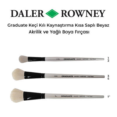 Daler Rowney Graduate Keçi Kılı Kaynaştırma Kısa Saplı Fırça Beyaz